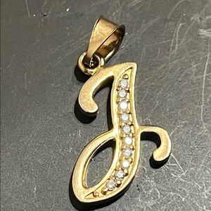 Elegant Gold Initial Pendant with Crystals